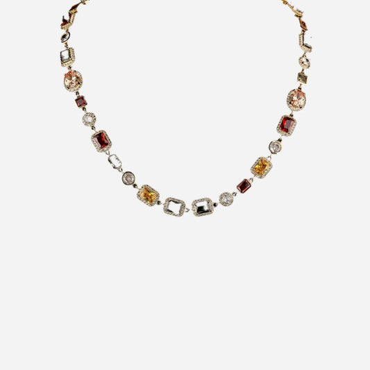 10mm Vintage Colorful Multi-Shape Stainless Golden Necklace Hominus Denim