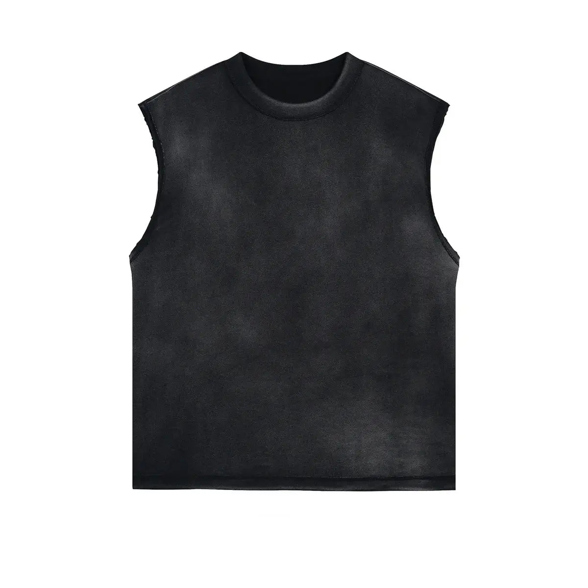 2024 Baggy Y2k Wax Dyed Vest Distressed Washed Tank Top Men's American Oversized Streetwear Trendy Retro Sleeves T Shirts Hominus Denim
