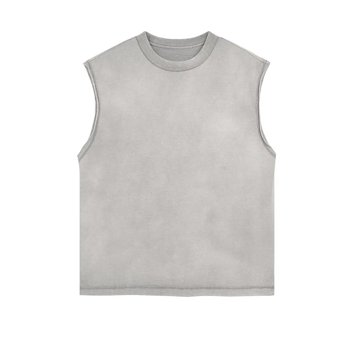 2024 Baggy Y2k Wax Dyed Vest Distressed Washed Tank Top Men's American Oversized Streetwear Trendy Retro Sleeves T Shirts Hominus Denim