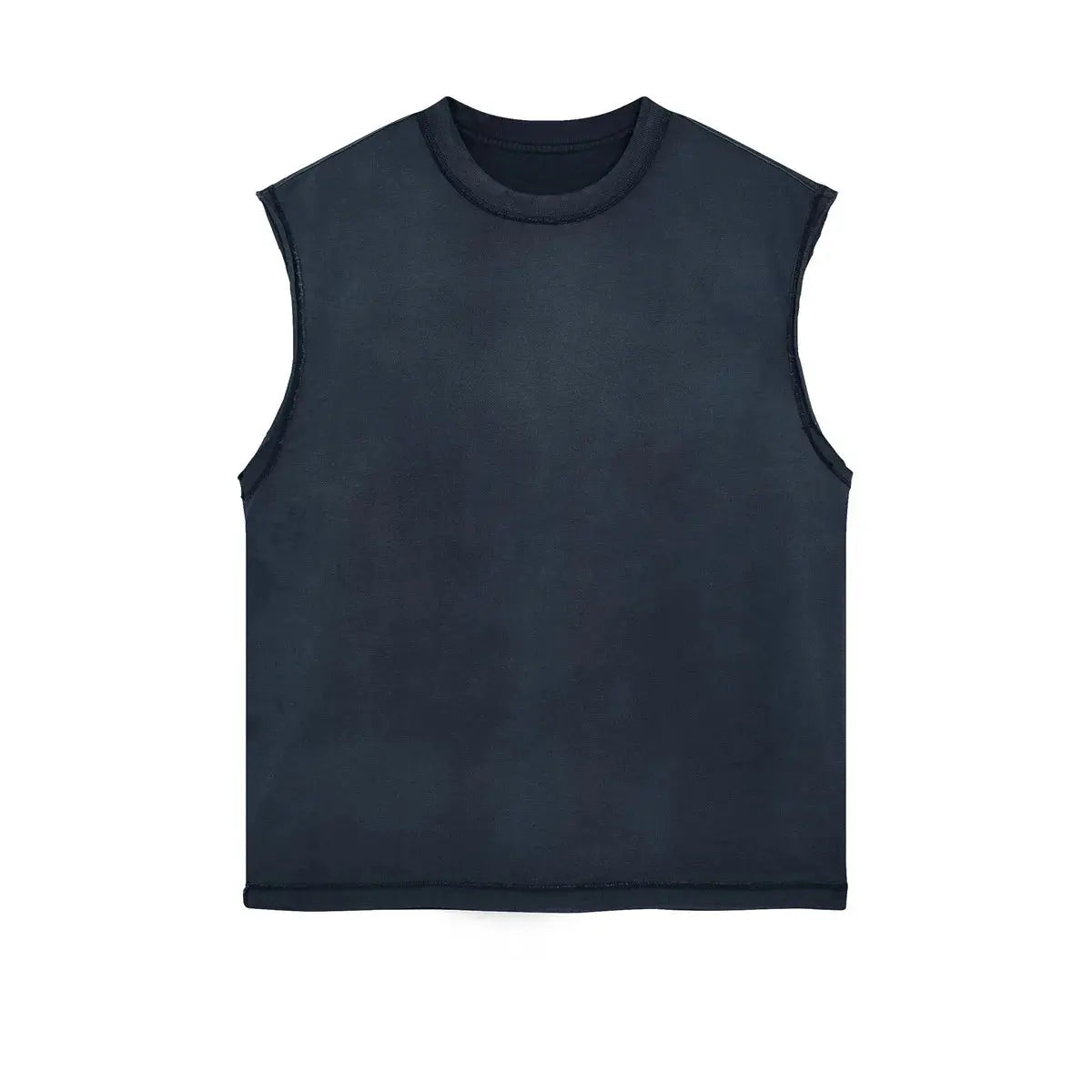 2024 Baggy Y2k Wax Dyed Vest Distressed Washed Tank Top Men's American Oversized Streetwear Trendy Retro Sleeves T Shirts Hominus Denim