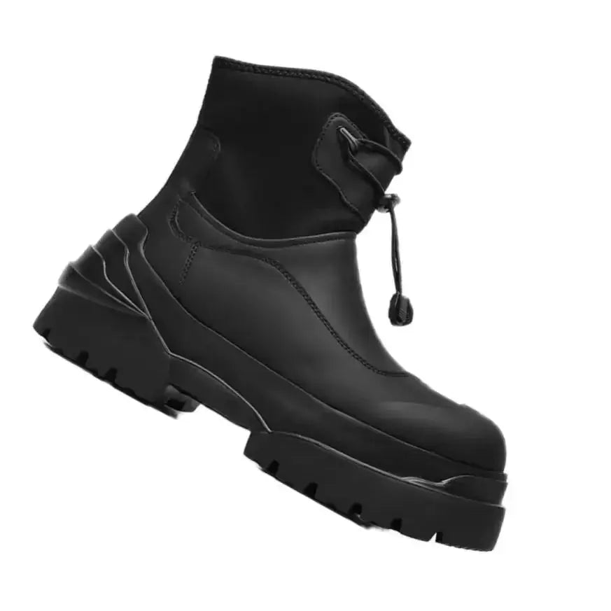 2024 New Men's Retro High-top Heightening Thick-soled Outdoor Function Wind Elastic Elastic Platform Boots Hominus Denim
