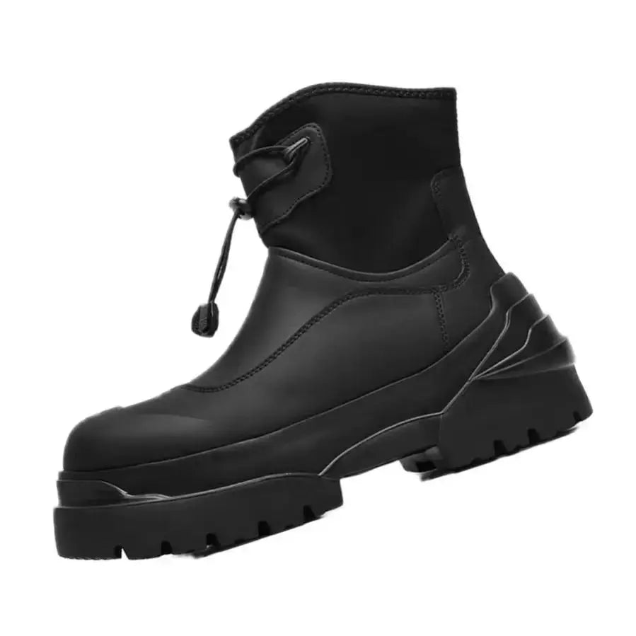 2024 New Men's Retro High-top Heightening Thick-soled Outdoor Function Wind Elastic Elastic Platform Boots Hominus Denim