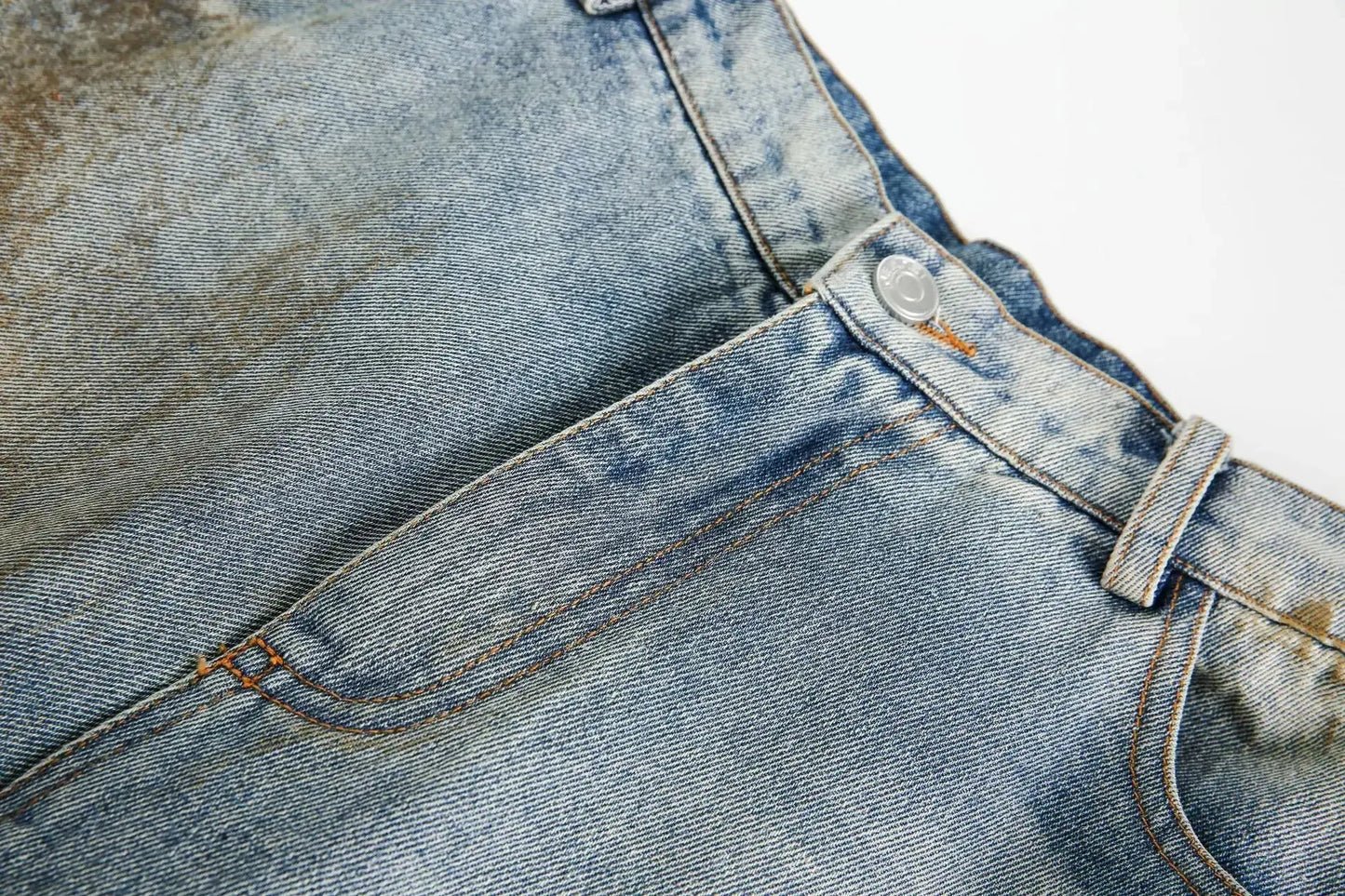 AYWTER Spring New Japanese Style Denim Washing Gradient Casual Pants Vintage High Street Unisex Straight-Leg Pants K0106 Hominus Denim