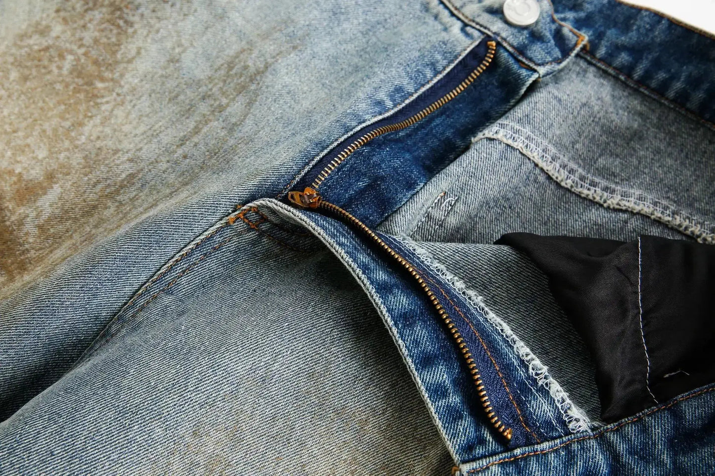 AYWTER Spring New Japanese Style Denim Washing Gradient Casual Pants Vintage High Street Unisex Straight-Leg Pants K0106 Hominus Denim