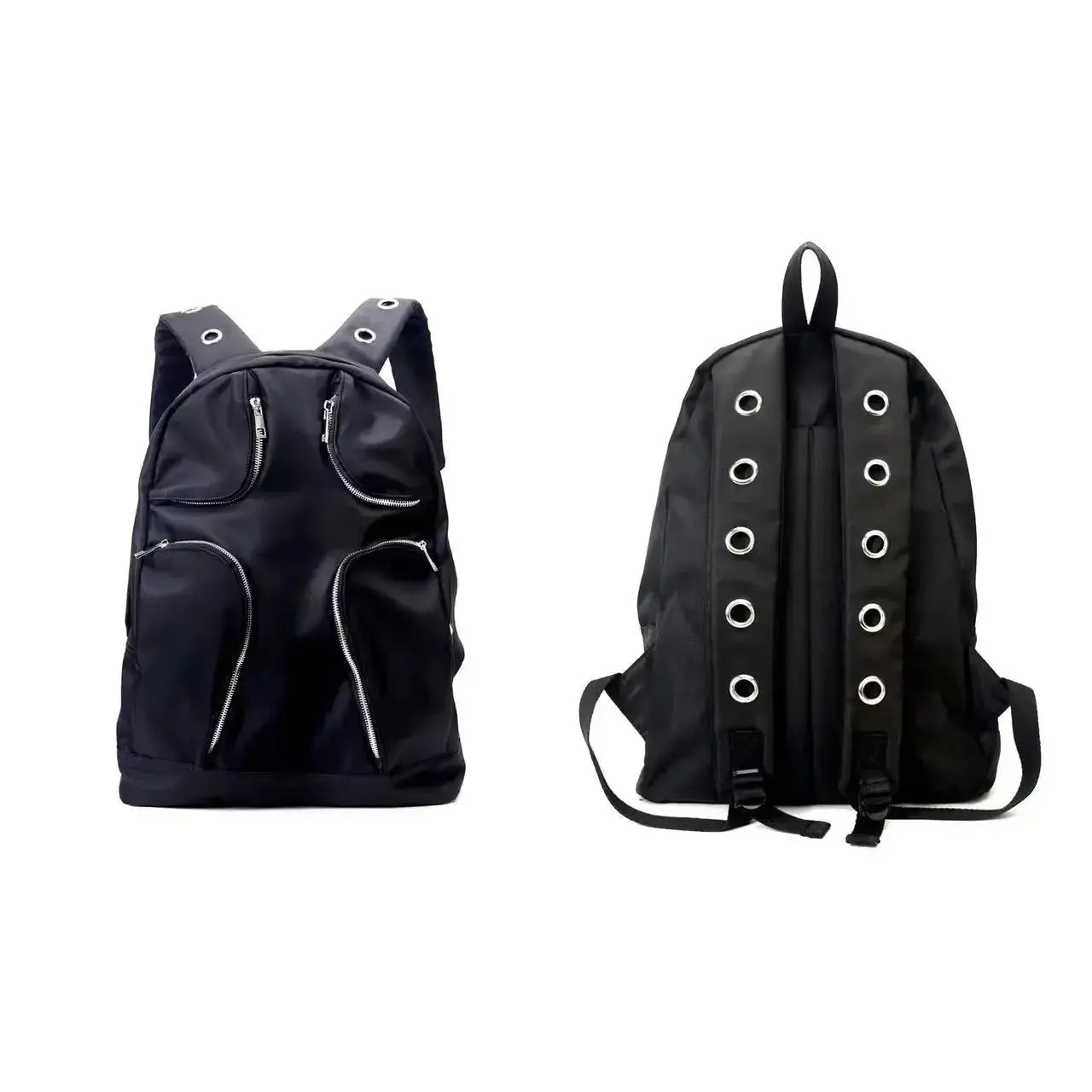 Backpack Unisex Nylon High-Capacity Fashion Hollow Out Strap Fashion Street Style High-Capacity Backpack Hominus Denim
