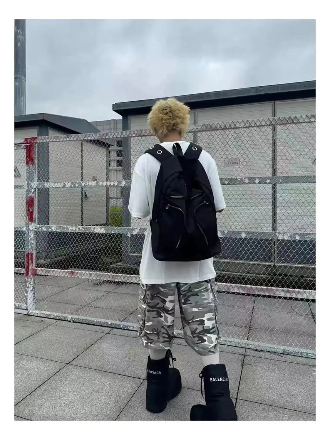 Backpack Unisex Nylon High-Capacity Fashion Hollow Out Strap Fashion Street Style High-Capacity Backpack Hominus Denim