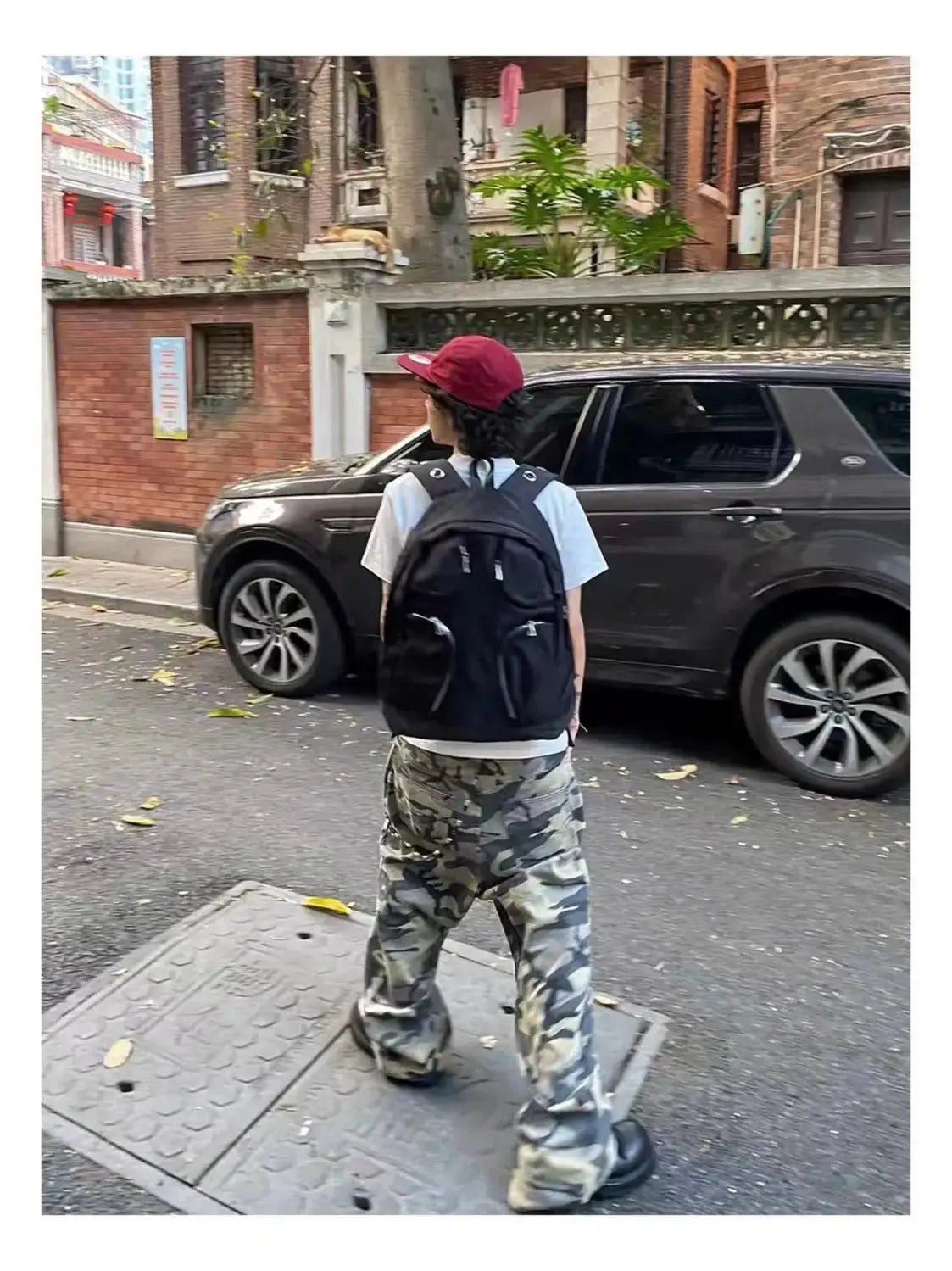 Backpack Unisex Nylon High-Capacity Fashion Hollow Out Strap Fashion Street Style High-Capacity Backpack Hominus Denim