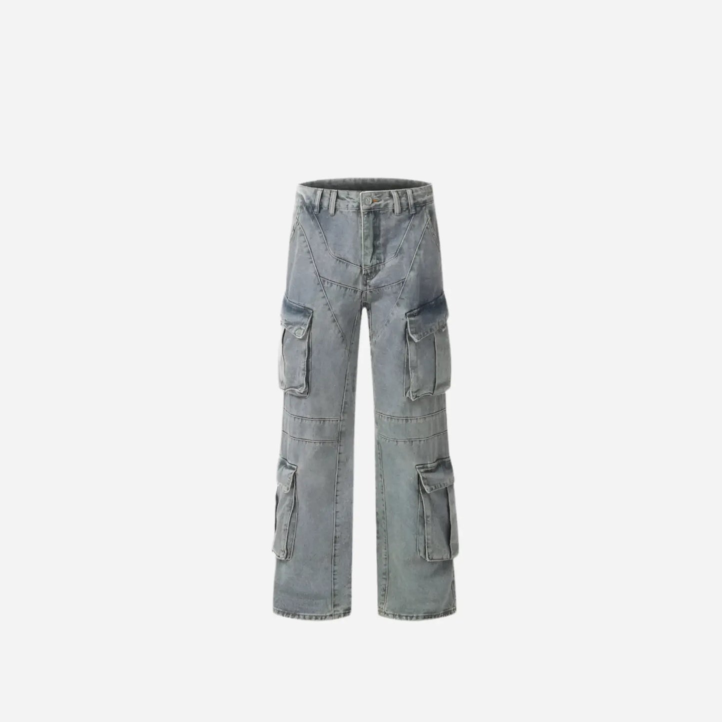 Baggy Washed Multi Pockets Punk Washed Jean Hominus Denim