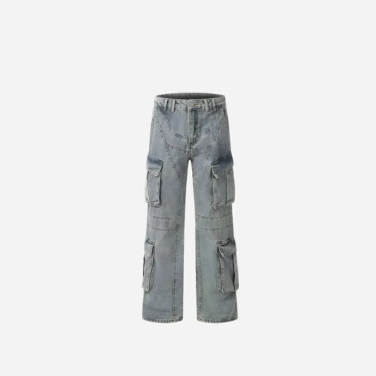 Baggy Washed Multi Pockets Punk Washed Jean Hominus Denim
