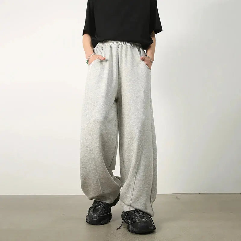 Basics Baggy Wide Leg Gray Sweatpants - Hominus Denim