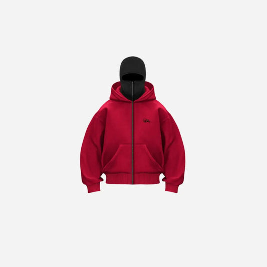 Balaclava Layered Double Zip Hoodie Hominus Denim