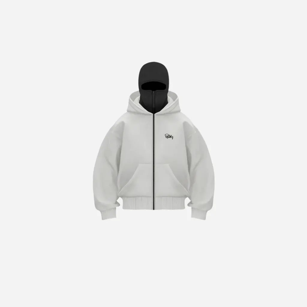 Balaclava Layered Double Zip Hoodie Hominus Denim