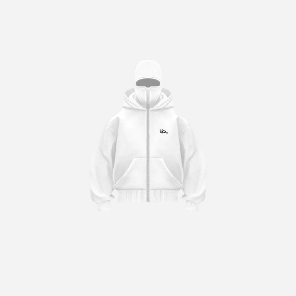 Balaclava Layered Double Zip Hoodie Hominus Denim
