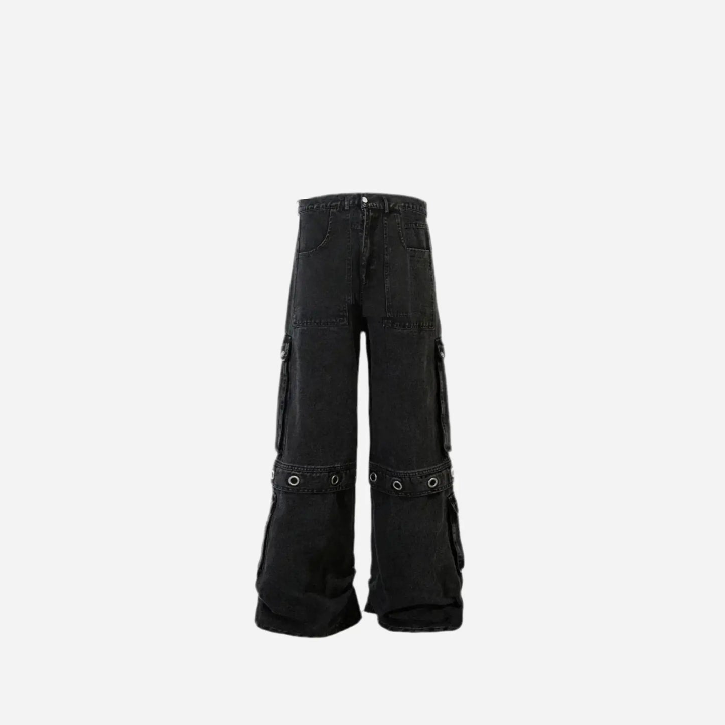 Black Baggy Wide Leg Raver Jean Hominus Denim