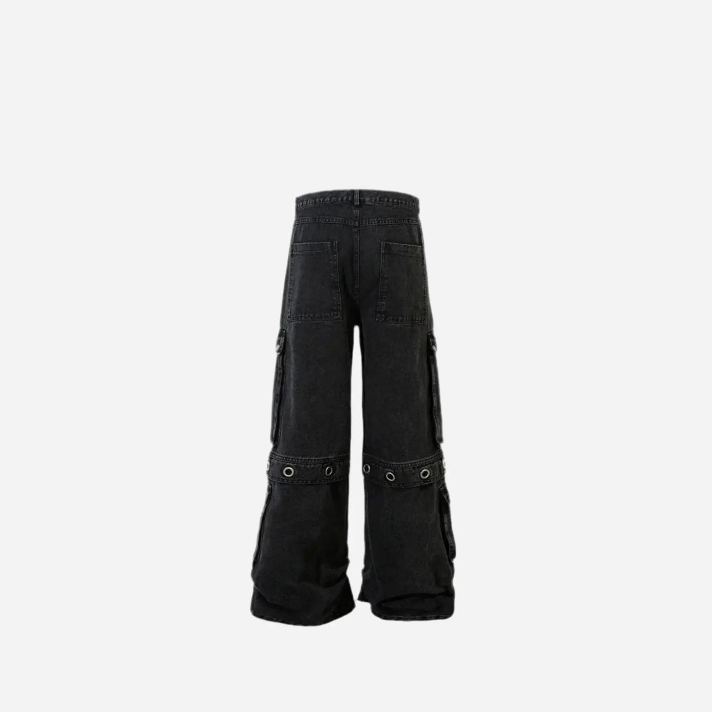 Black Baggy Wide Leg Raver Jean Hominus Denim