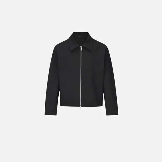 Black Casual Turn-down Collar Jacket Hominus Denim