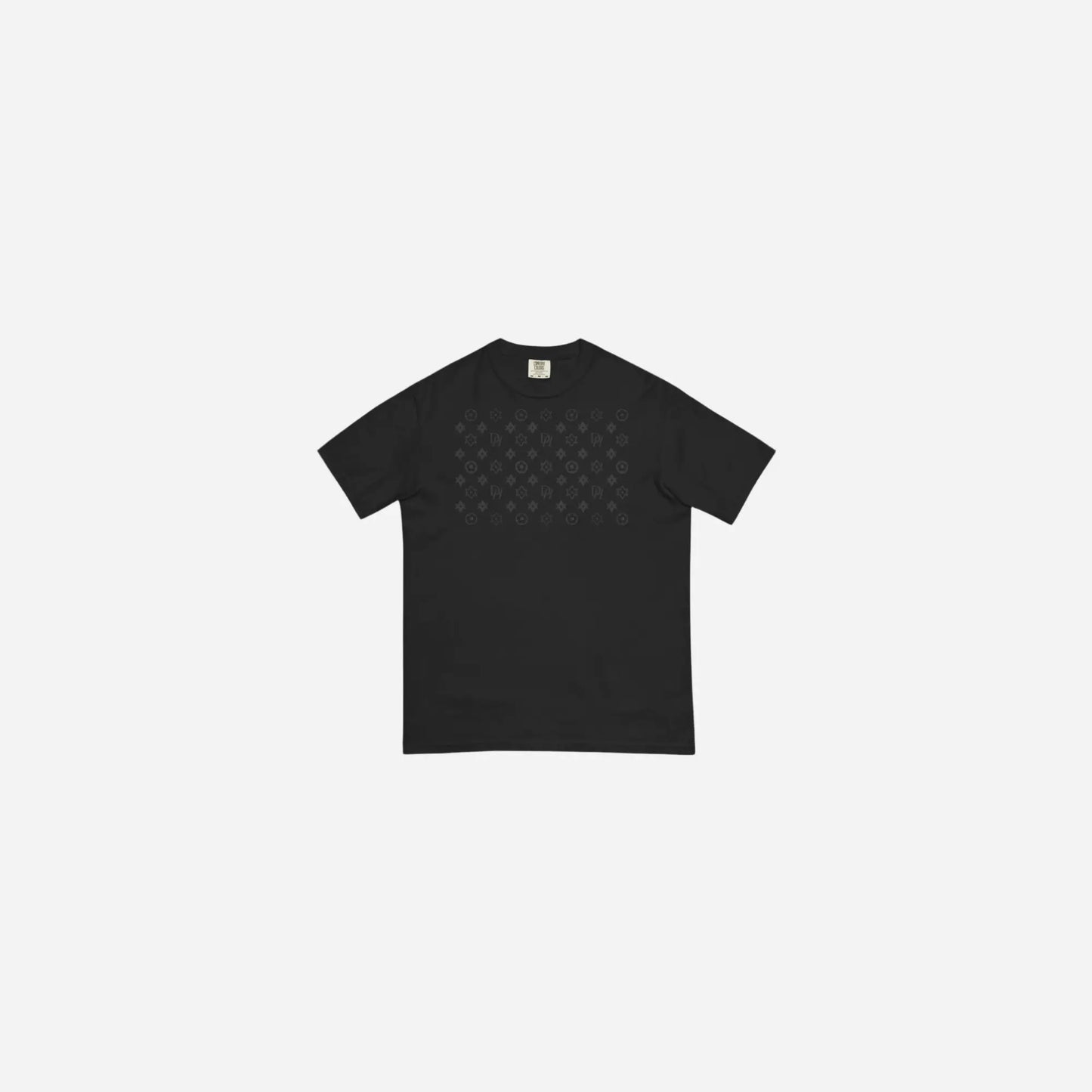 Black Hominus Logo Pattern Dyed Tee Hominus Denim