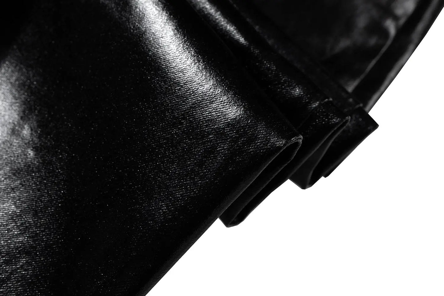 Black Oversized Baggy Wax Leather Pant Hominus Denim