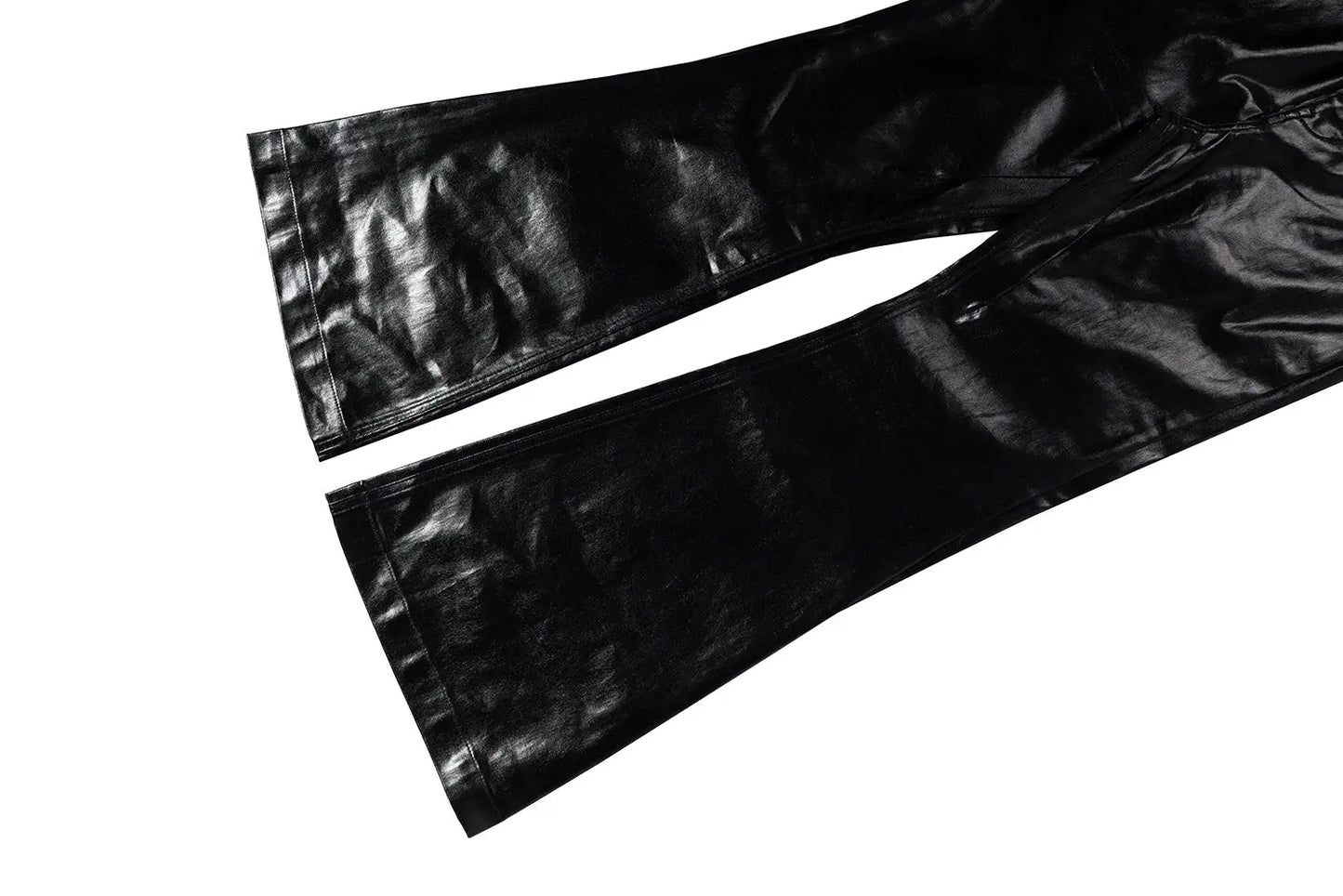 Black Oversized Baggy Wax Leather Pant Hominus Denim