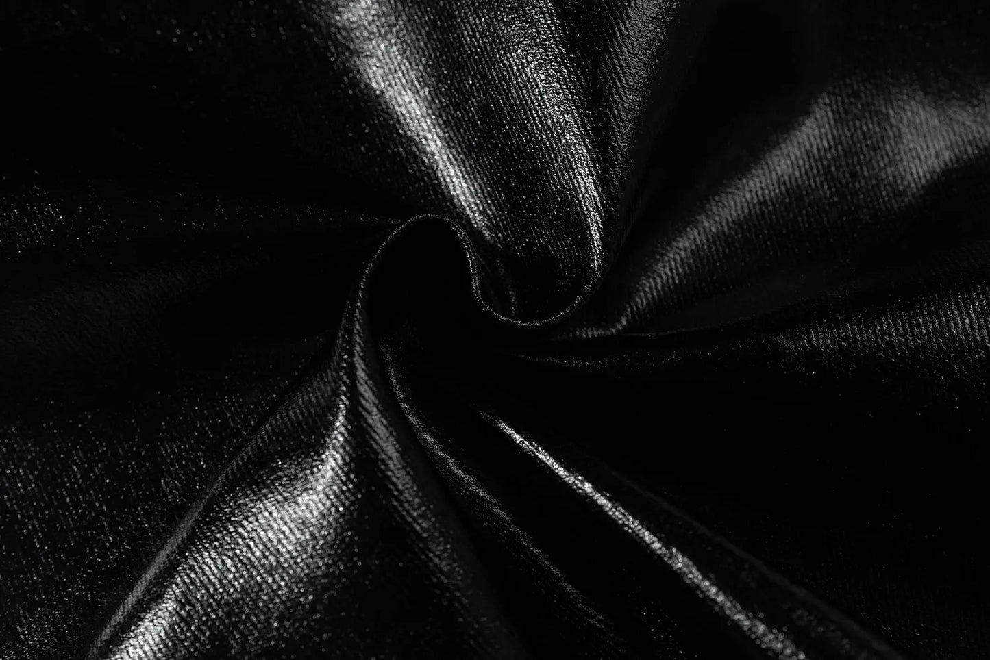 Black Oversized Baggy Wax Leather Pant Hominus Denim