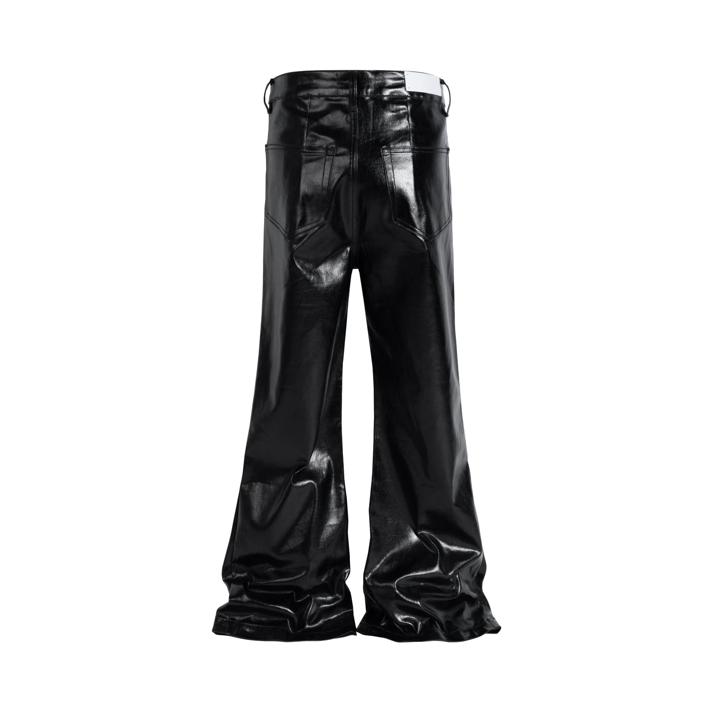 Black Oversized Baggy Wax Leather Pant Hominus Denim