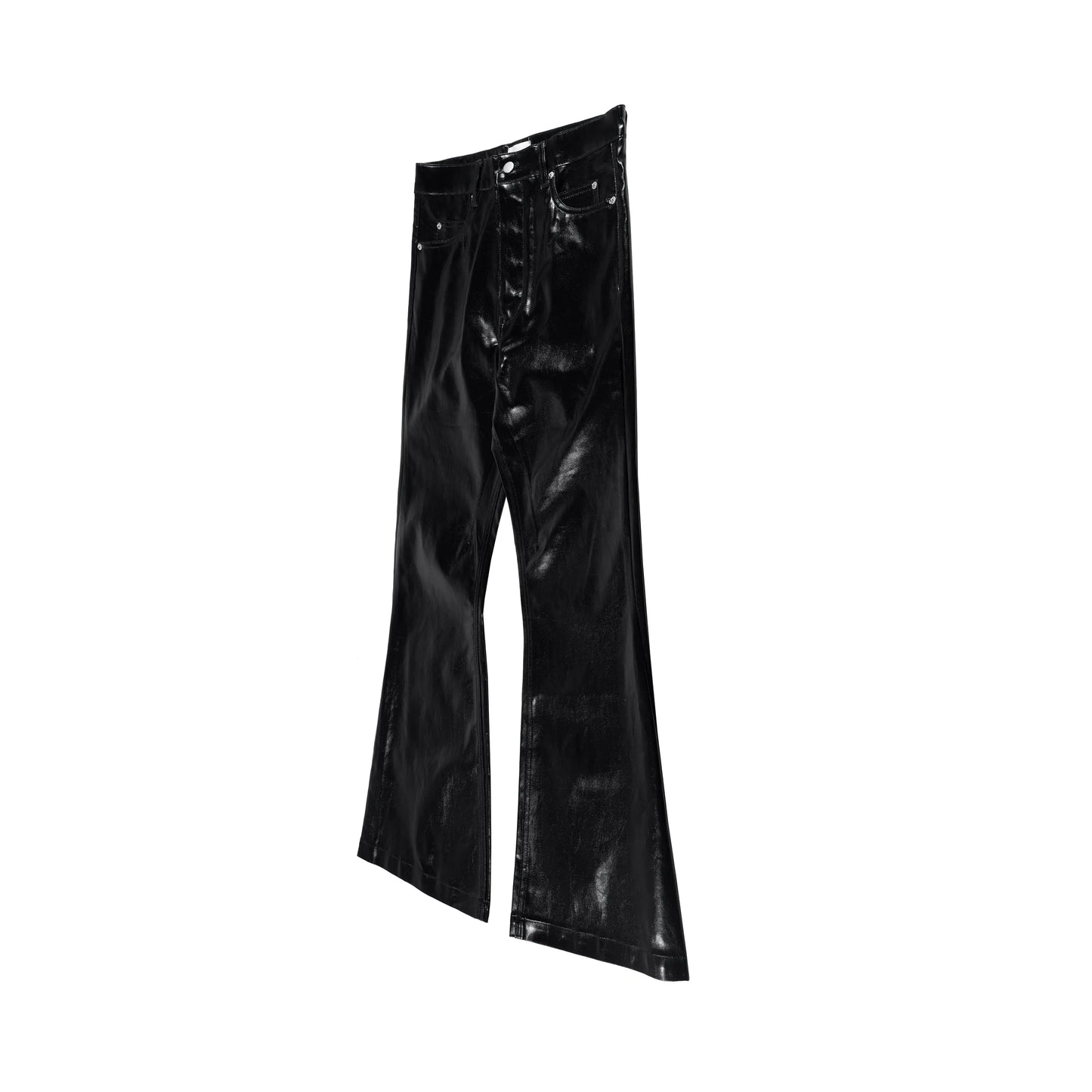 Black Oversized Baggy Wax Leather Pant Hominus Denim