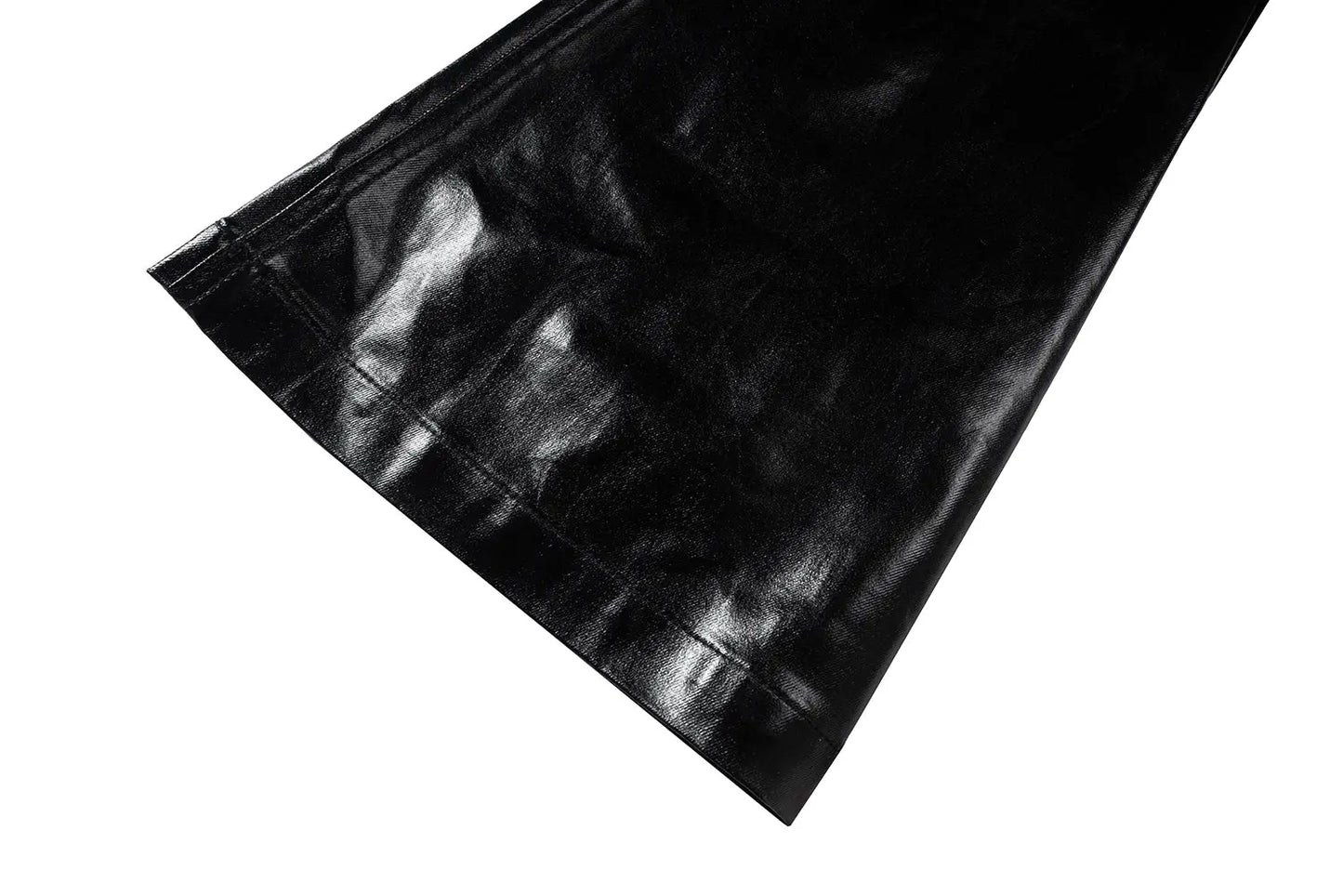 Black Oversized Baggy Wax Leather Pant Hominus Denim