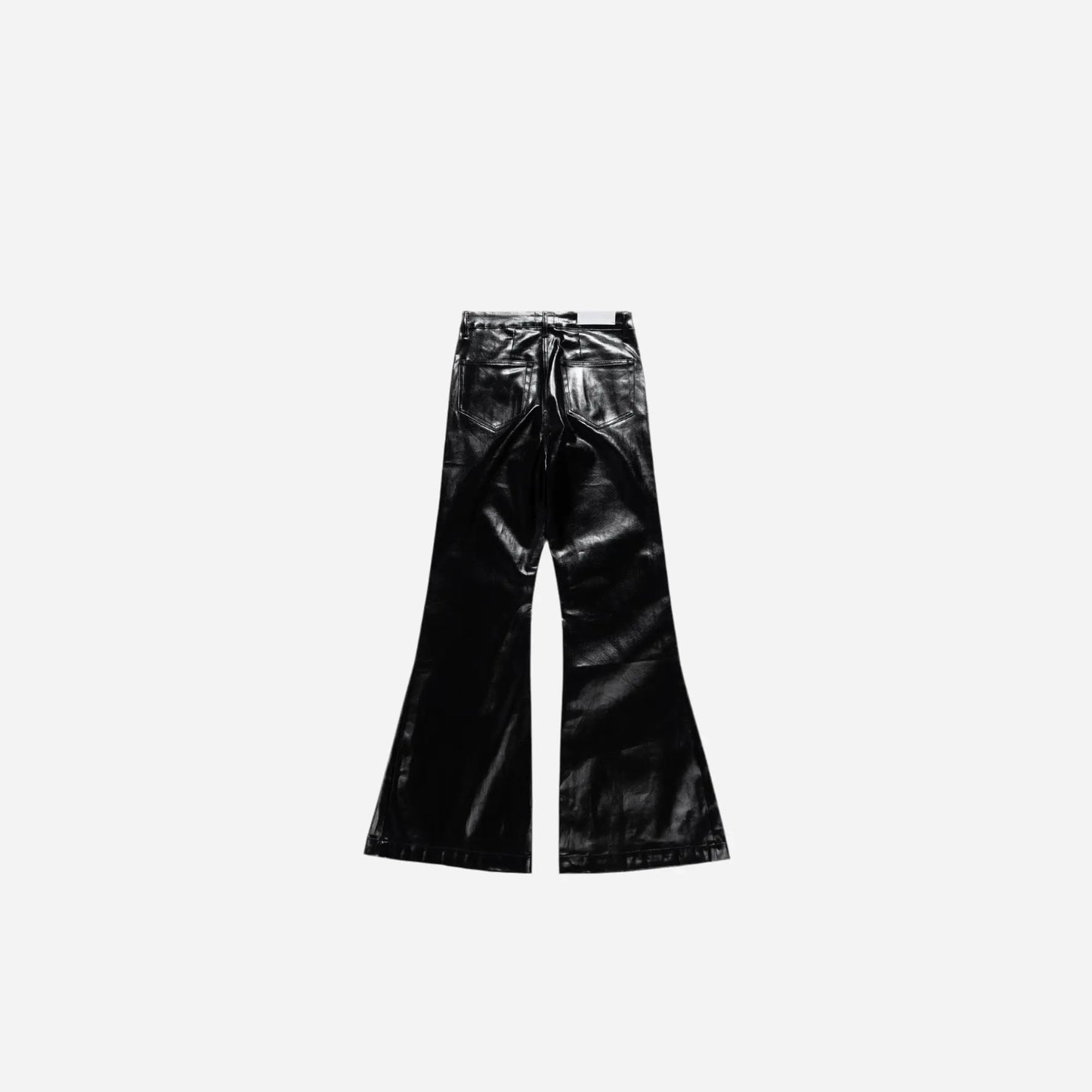 Black Oversized Flare Wax Leather Pant Hominus Denim