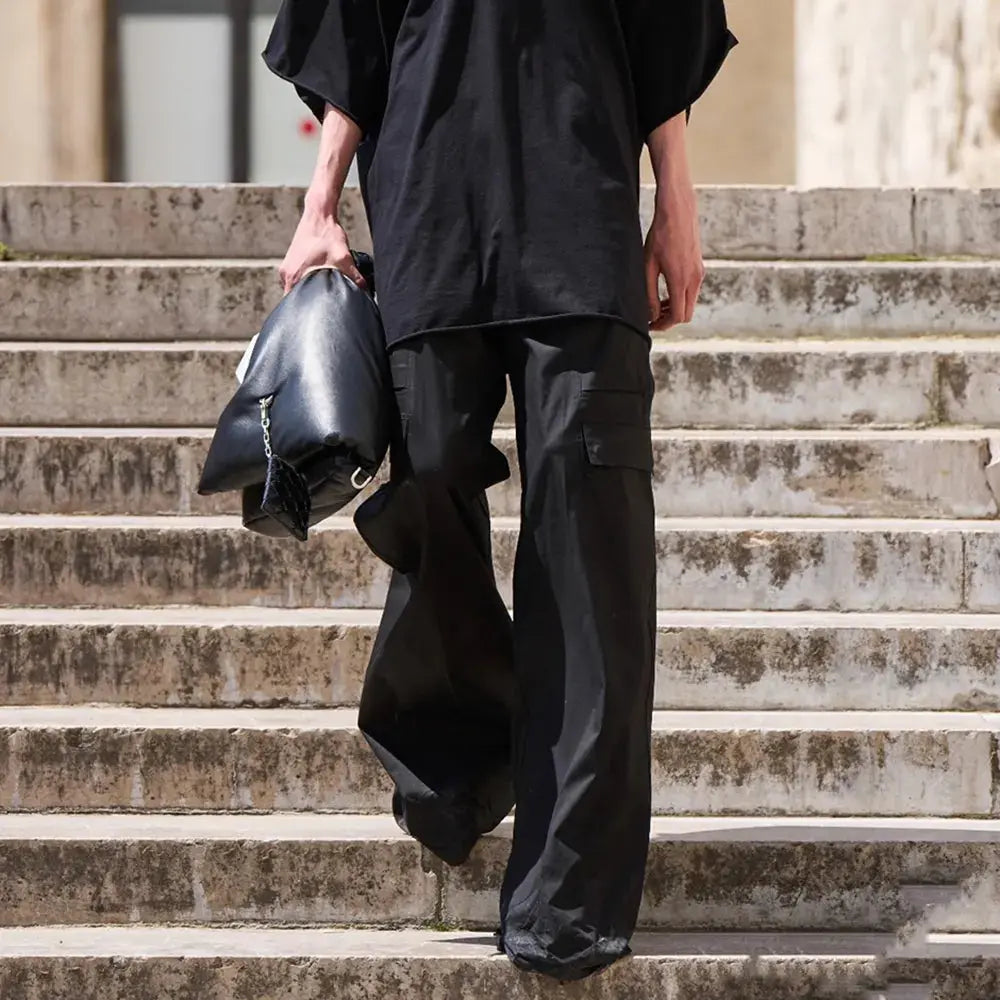 Black Parachute Wide Legs Cargo Pant