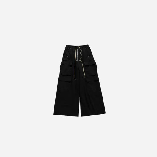 Black Parachute Wide Legs Cargo Pant Hominus Denim