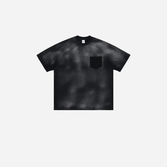 Black Retro Sprayed Washed Ripped Tee Hominus Denim