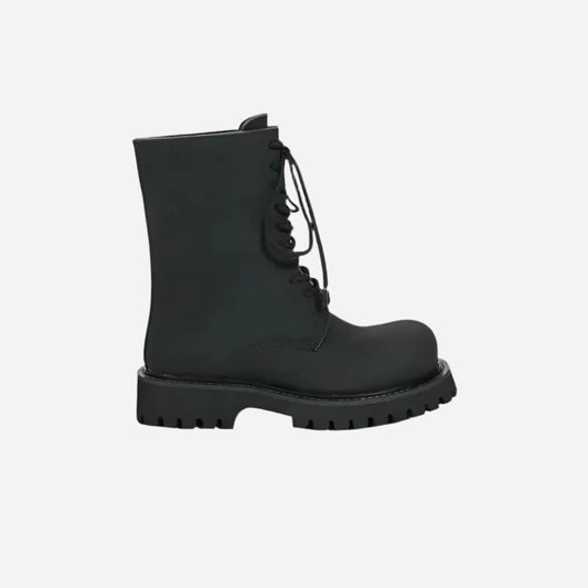 Black Round Toe High Boots Shoes Hominus Denim