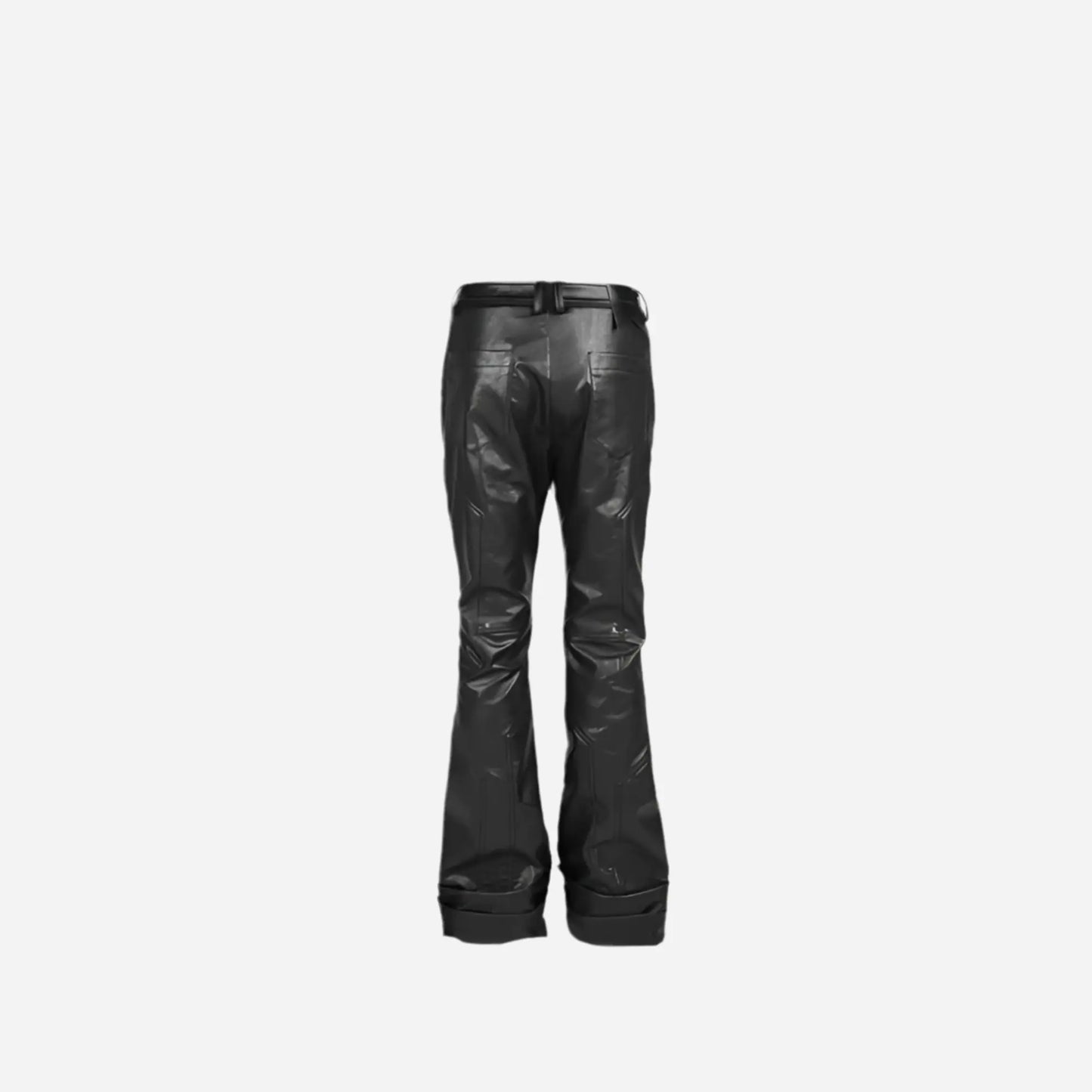 Black Vintage Bikercore Pu Leather Pant Hominus Denim