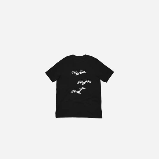 Black Vintage Gothic Bat Printed Tee Hominus Denim
