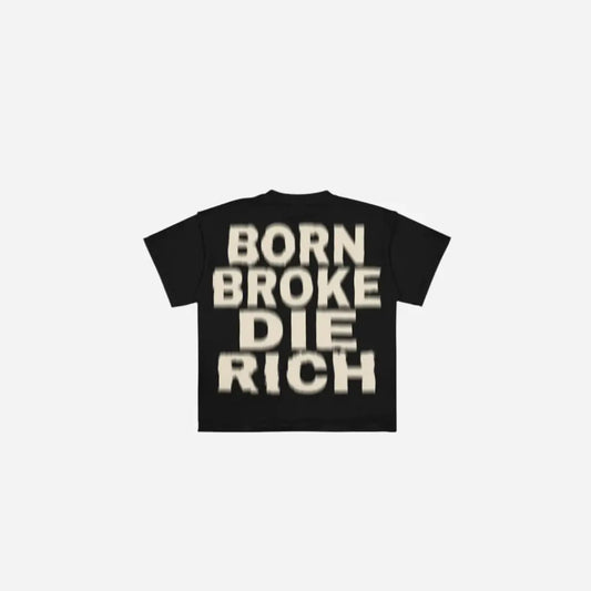 Black Vintage Grunge Letter Printed Tee Hominus Denim