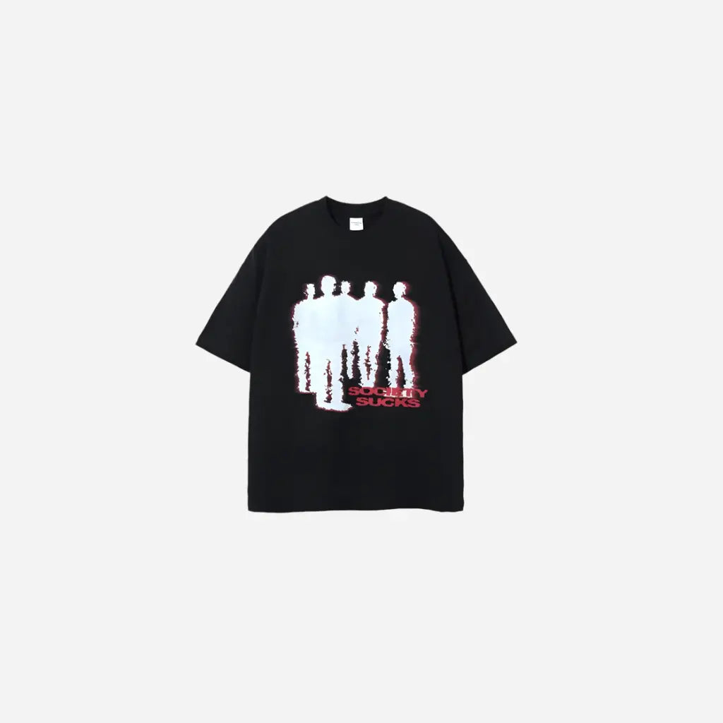 Black Vintage Shadow Y2K Tee Hominus Denim