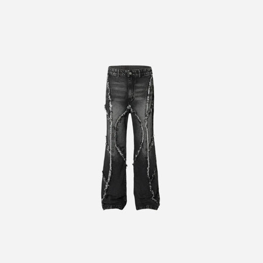 Black Washed Baggy Distressed Jeans Hominus Denim