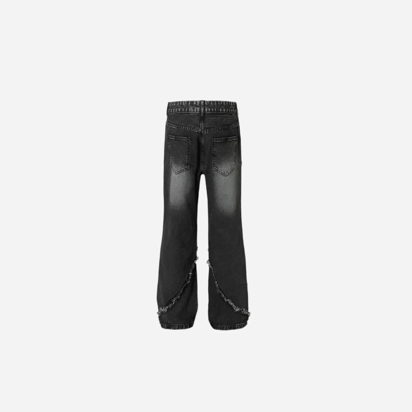 Black Washed Baggy Distressed Jeans Hominus Denim