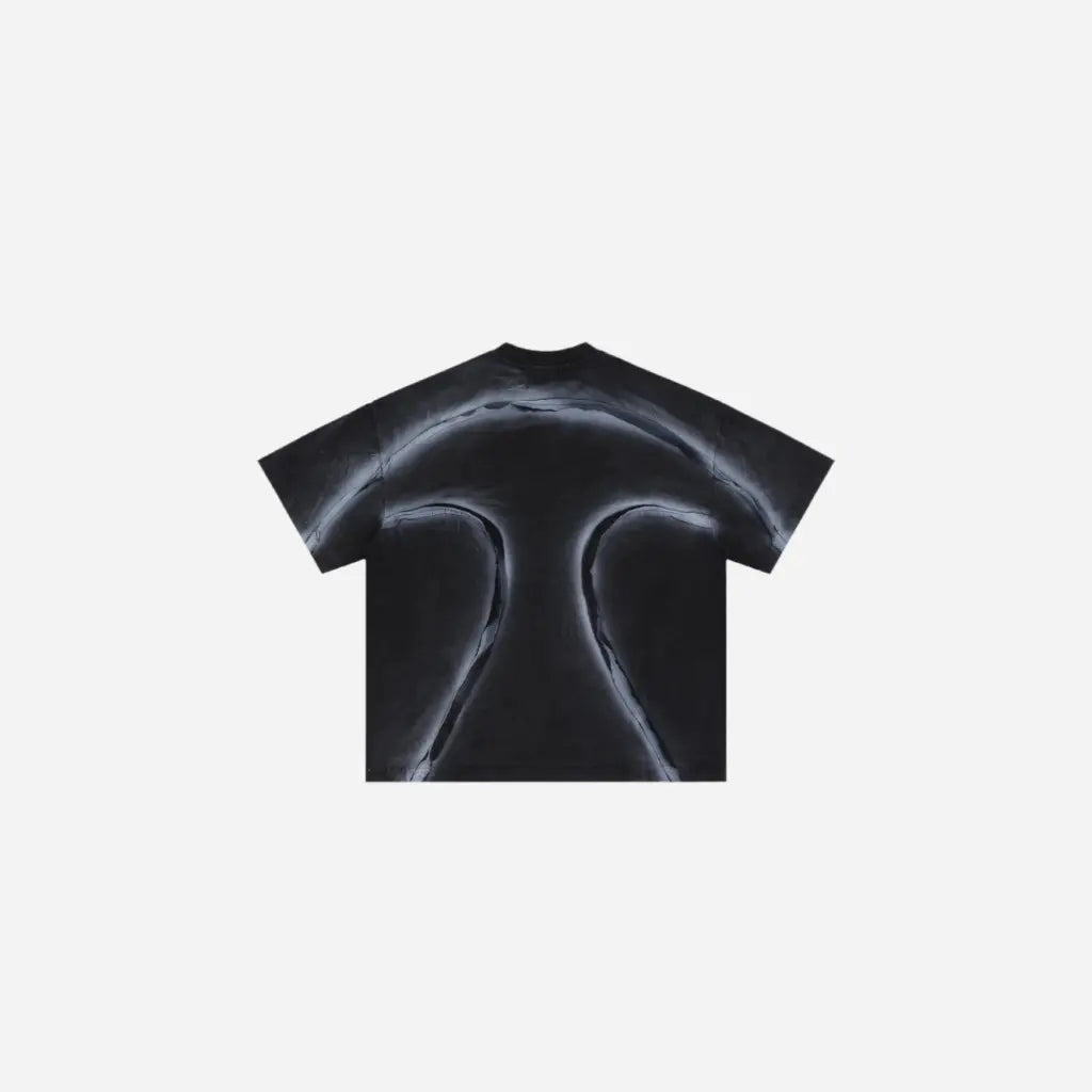 Black Washed Effect Sport Striped Tee Hominus Denim