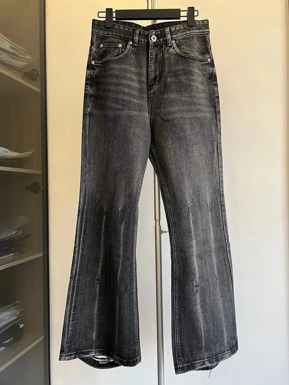 Black Washed Flare Jean