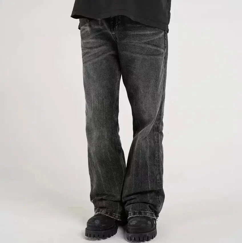 Black Washed Flare Jean