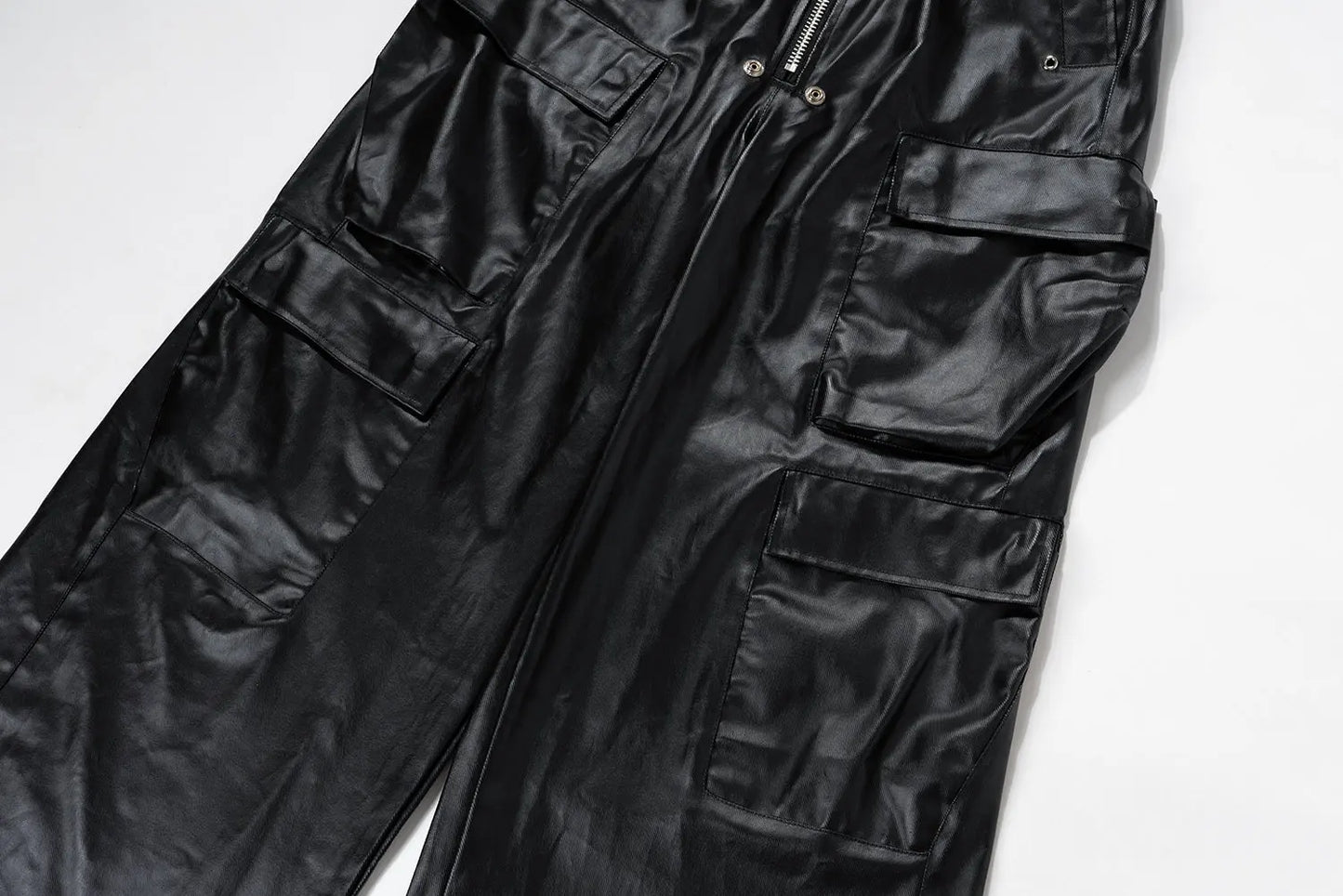 Black Wax Parachute Wide Legs Pant Hominus Denim