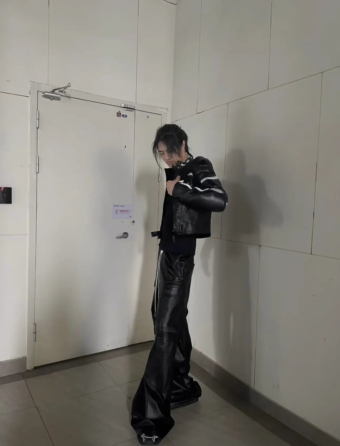 Black Wax Parachute Wide Legs Pant Hominus Denim