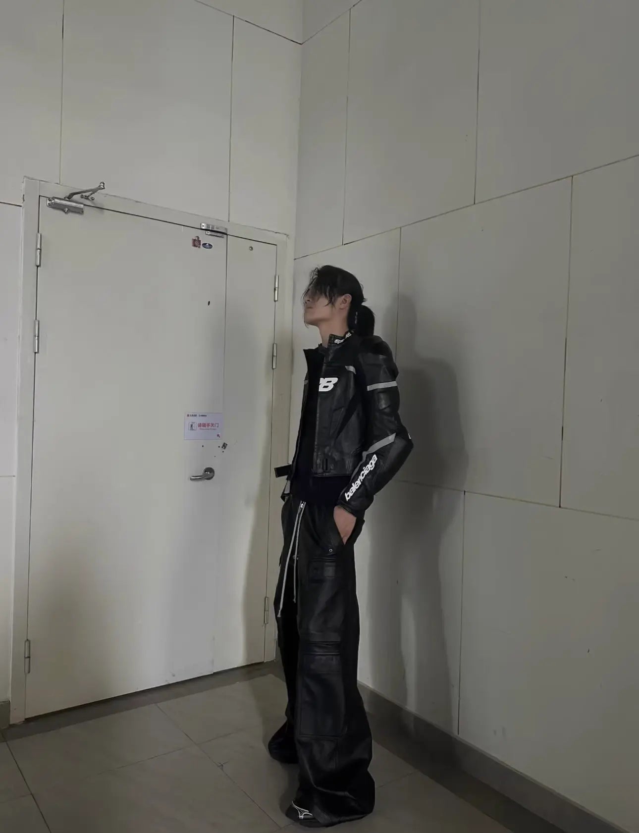 Black Wax Parachute Wide Legs Pant Hominus Denim