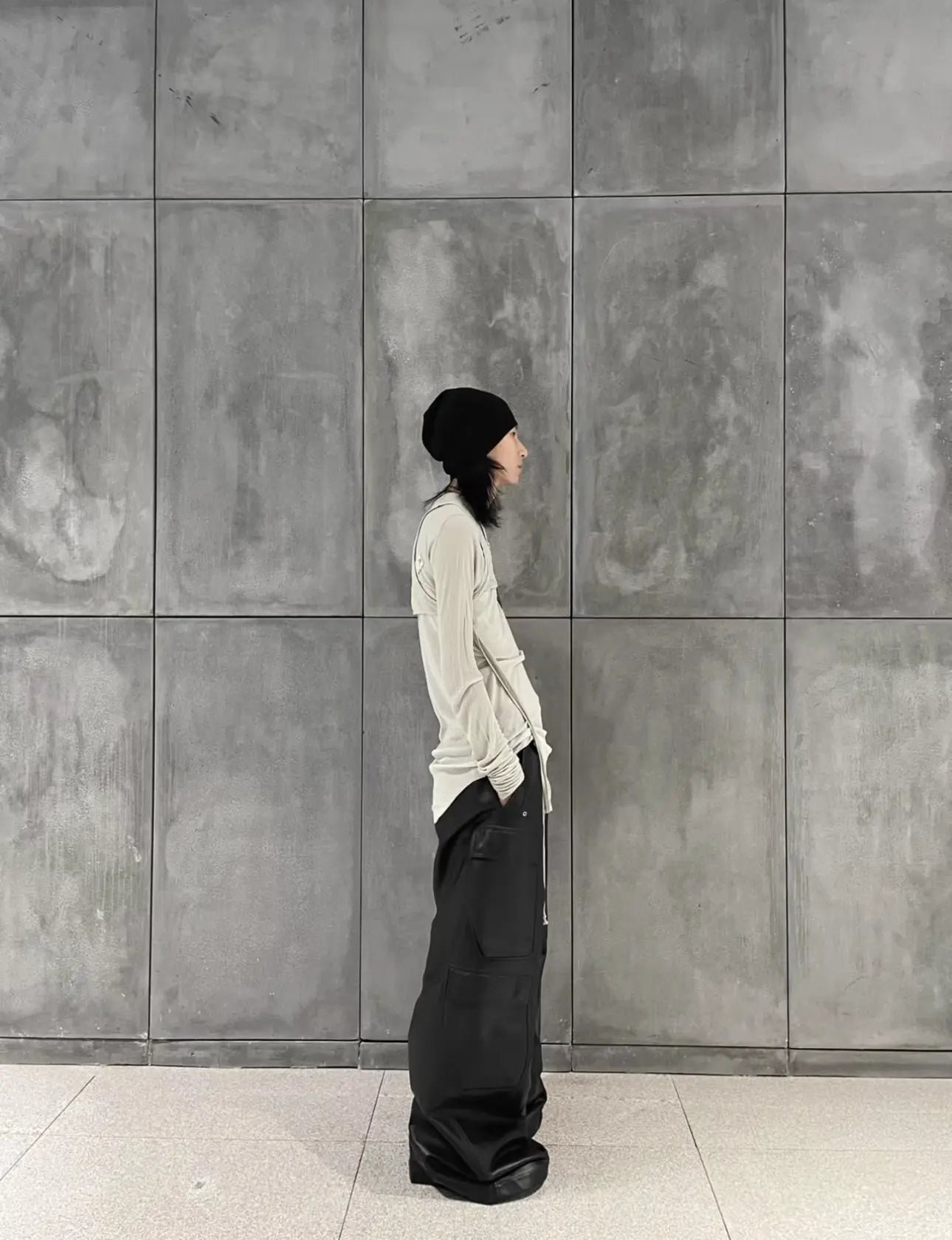 Black Wax Parachute Wide Legs Pant Hominus Denim