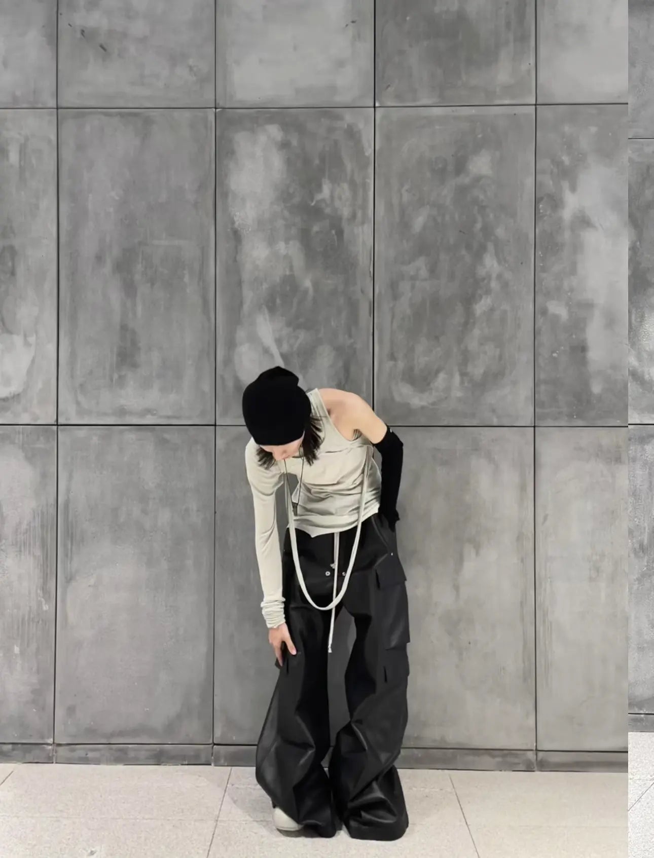 Black Wax Parachute Wide Legs Pant Hominus Denim