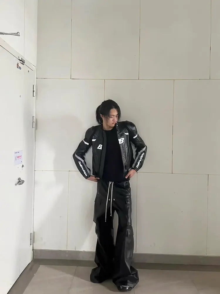 Black Wax Parachute Wide Legs Pant Hominus Denim