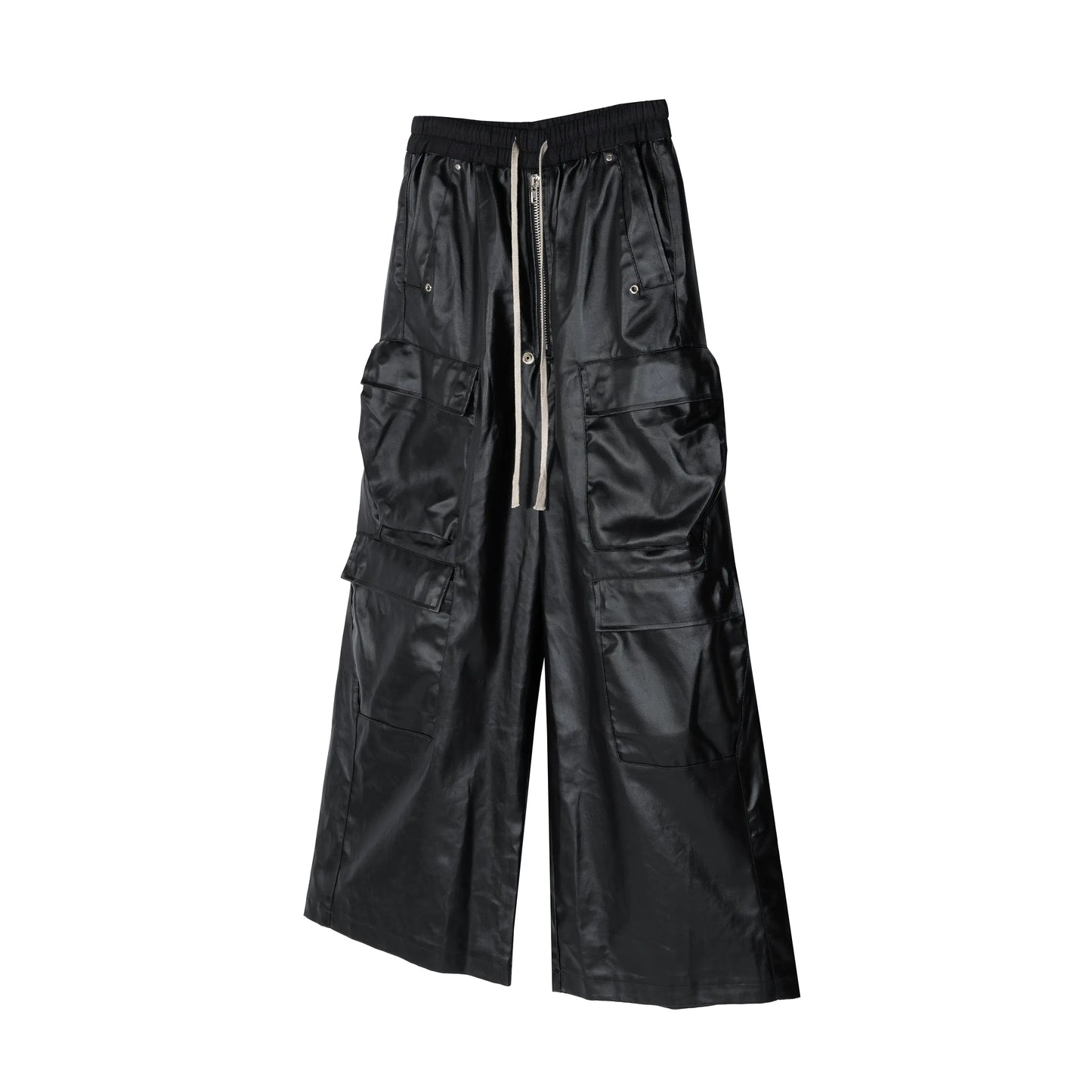Black Wax Parachute Wide Legs Pant Hominus Denim