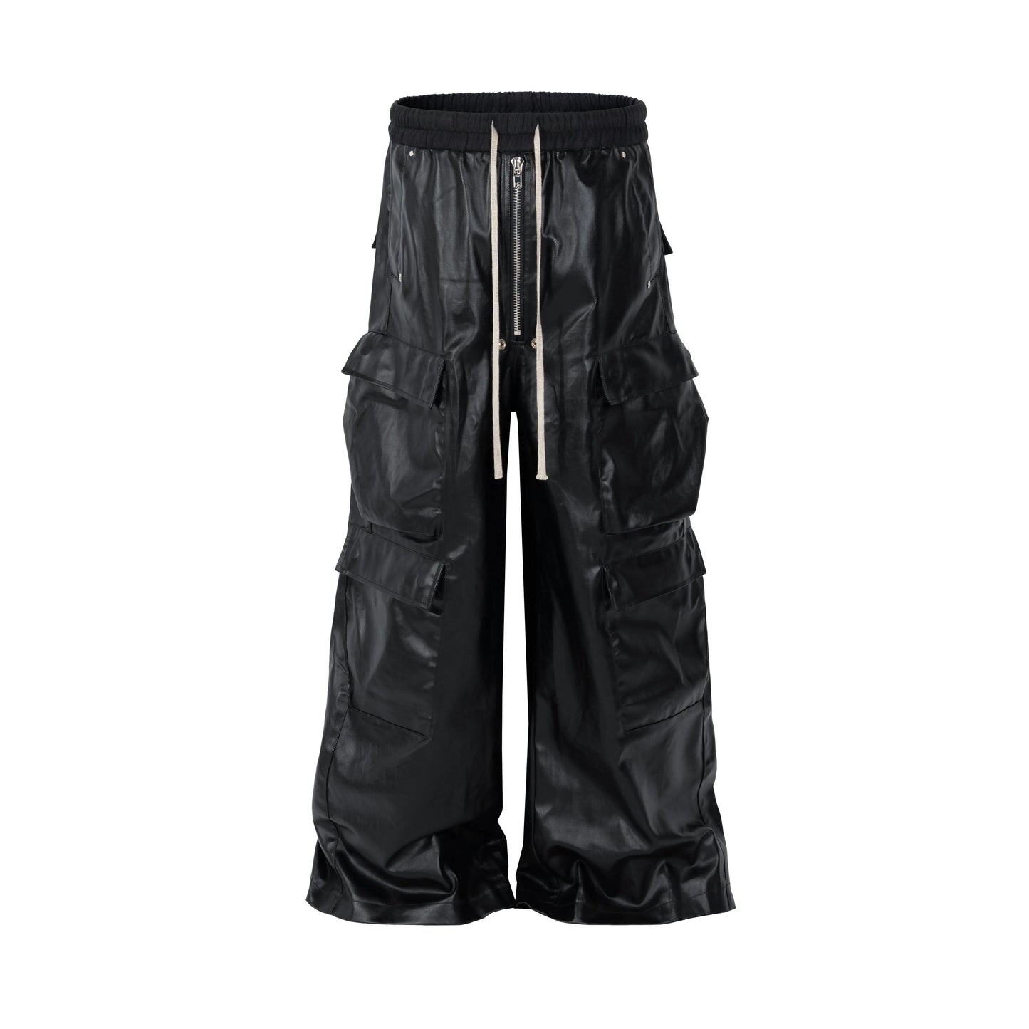Black Wax Parachute Wide Legs Pant Hominus Denim