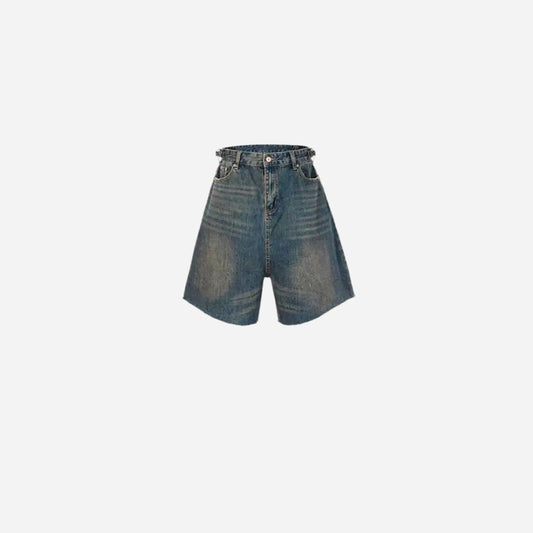 Blue Grunge Vintage Washed Short Jean Hominus Denim
